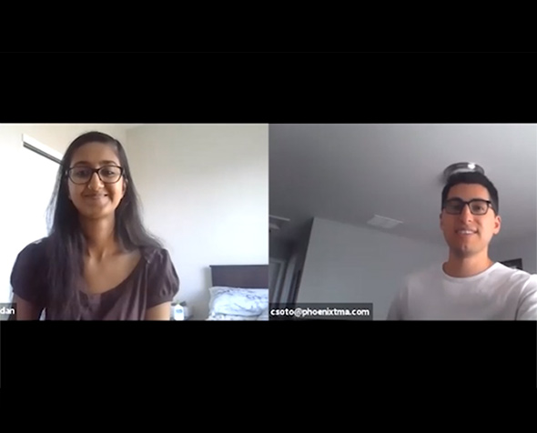 Student interviews mentor via Zoom