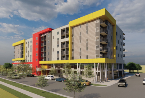 Rendering of building