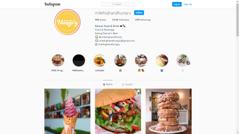 Mile High and Hungry Instagram