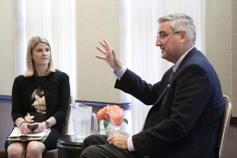 Leah Konrady with Indiana governor