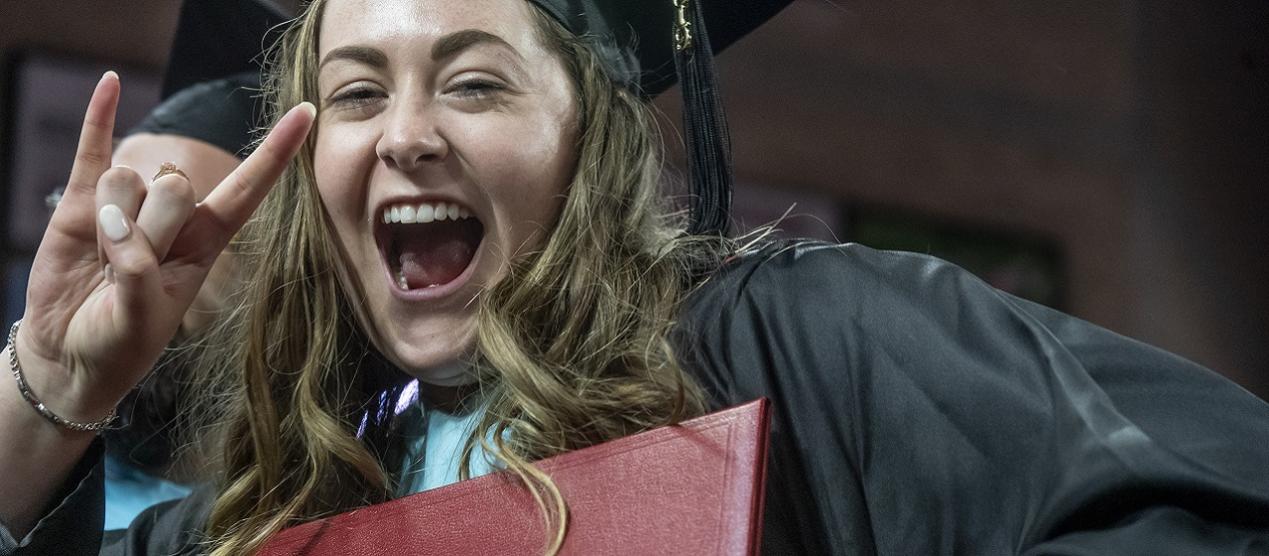 Grad Commencement student